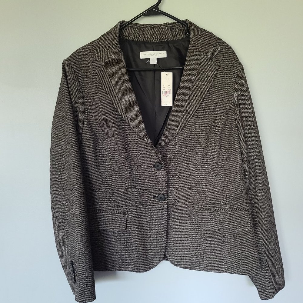 NWT NY&CO Gray Herringbone Blazer